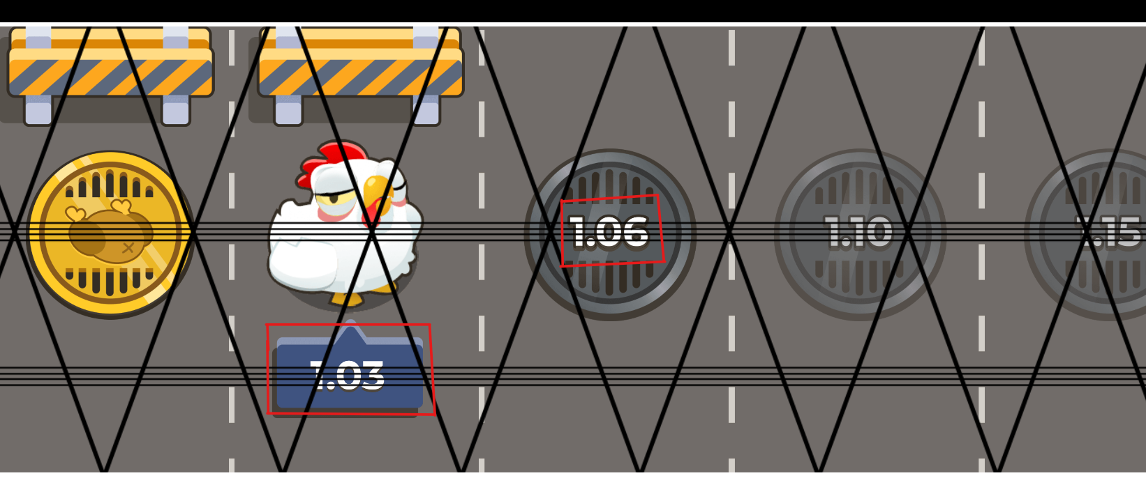 Chicken Road – Mask Mode lines must sit exactly over the numbers